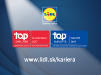 Lidl ZÍSKAL OCENENIE “top employer SLOVENSKO 2017” 